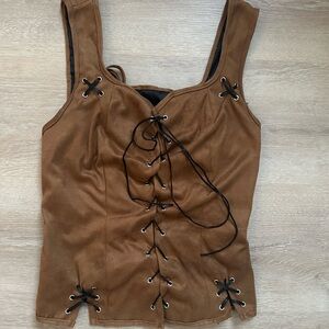 Brown Suede Corset